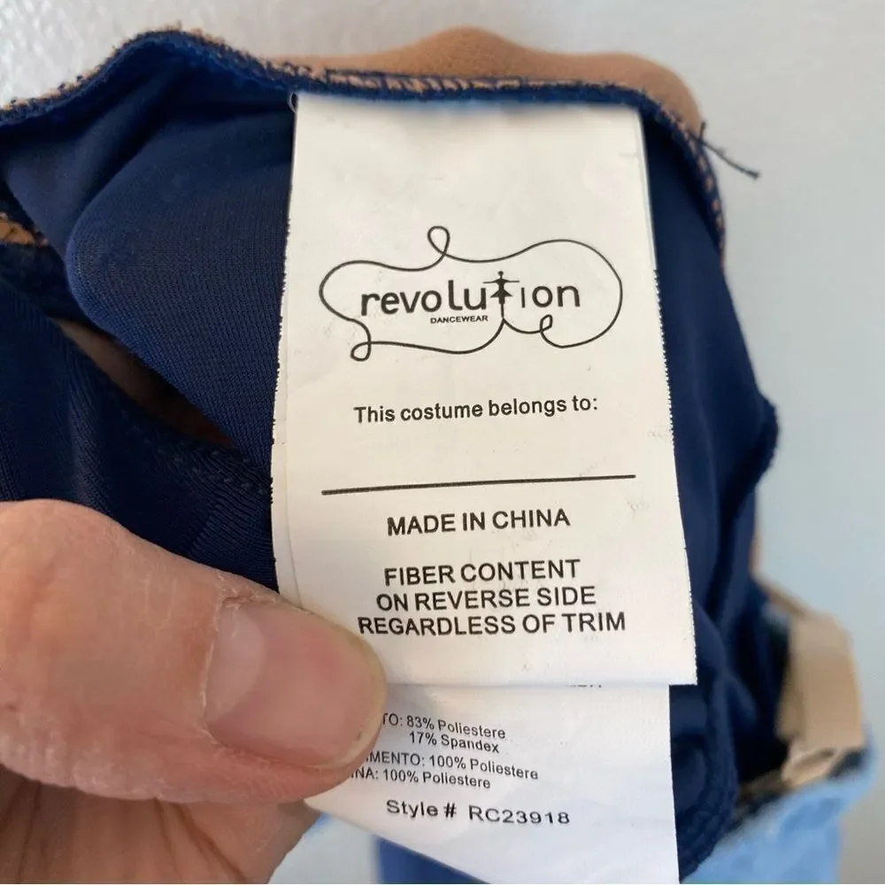 Revolution Dance Costume blue lyrical winter mesh MEMORIES RC23918 MA adult